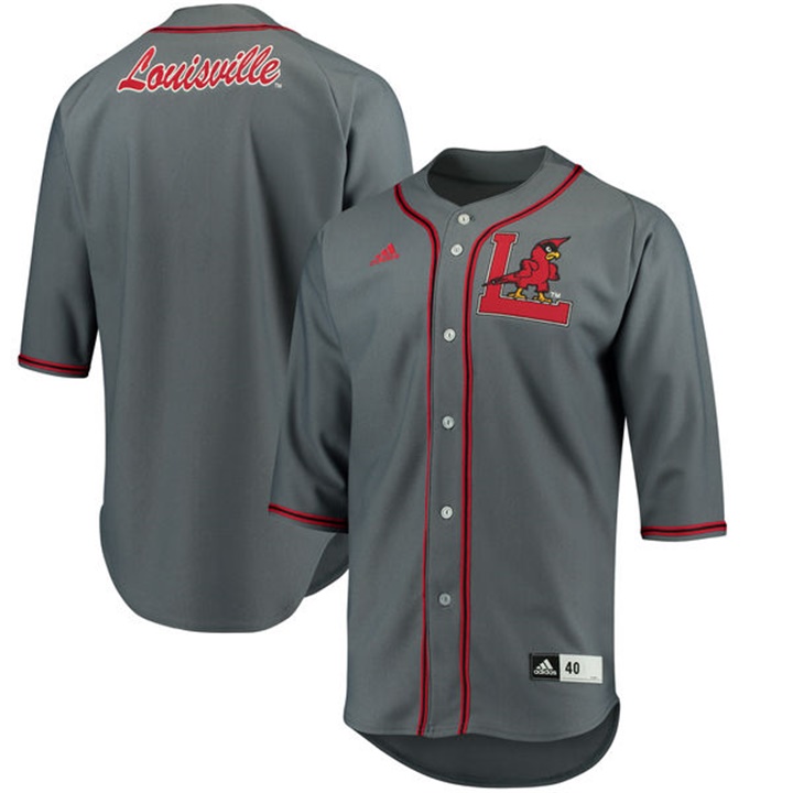 Personalized Custom Louisville Cardinals Gray NCAA Baseball Jersey