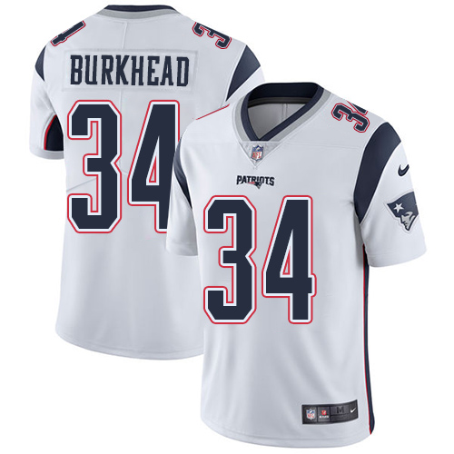 Personalized Men’s New England Patriots #34 Rex Burkhead White Road Limited Jersey