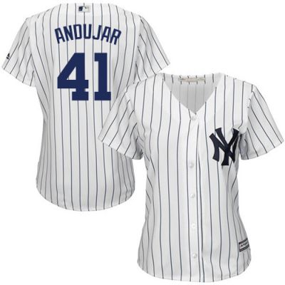 Personalized Women New York Yankees #41 Miguel Andujar White Baseball Jersey