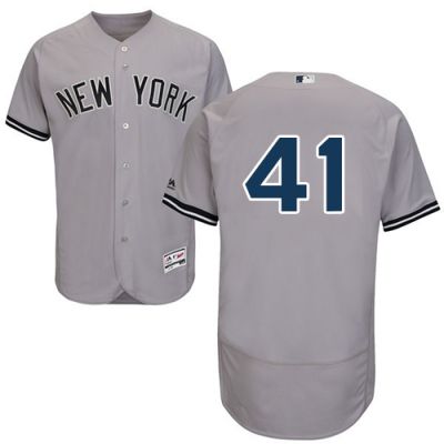 Personalized Men’s New York Yankees #41 Miguel Andujar Flex Base Gray Baseball Jersey