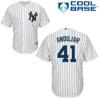 Personalized Men’s New York Yankees #41 Miguel Andujar Cool base White Baseball Jersey