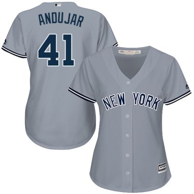 Personalized Women New York Yankees #41 Miguel Andujar Gray Baseball Jersey