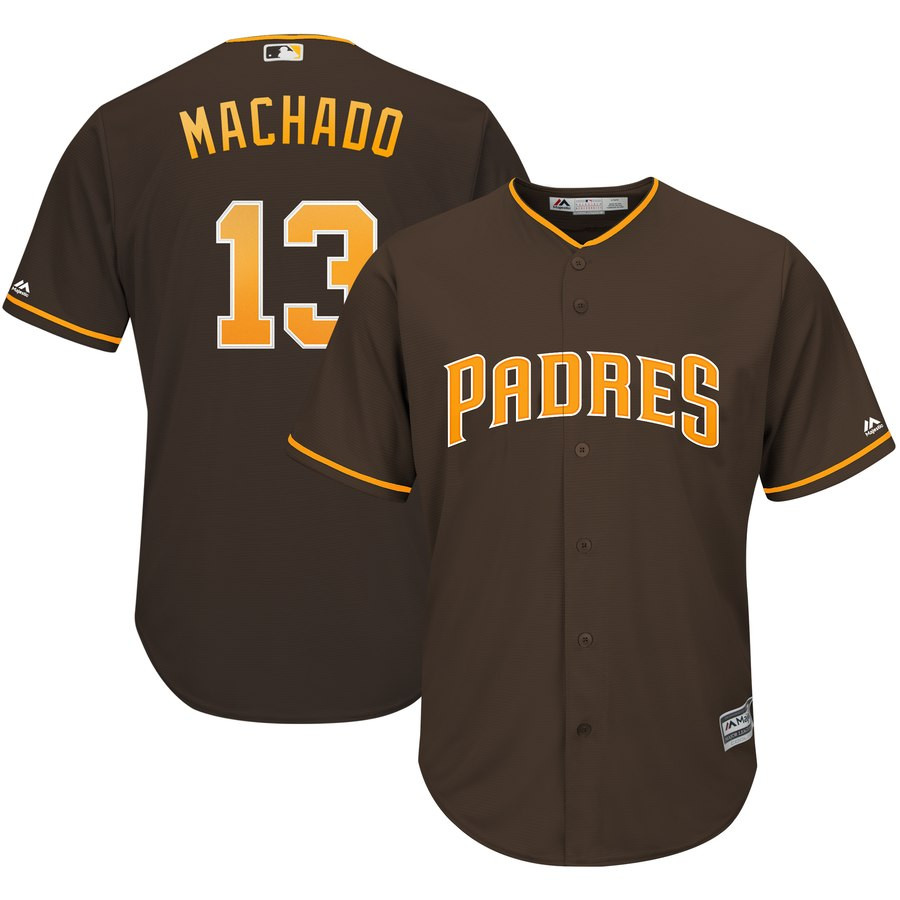 Personalized Pirates 13 Manny Machado Brown Cool Base Jersey