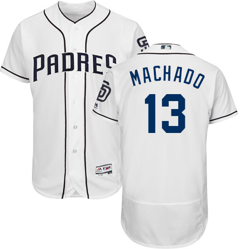 Personalized Padres #13 Manny Machado White Flexbase Authentic Collection Stitched Baseball Jersey