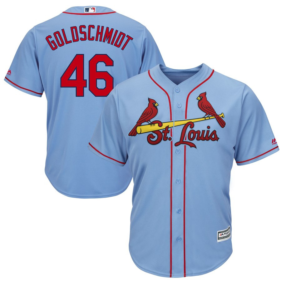 Personalized Cardinals 46 Paul Goldschmidt Light Blue Cool Base Jersey
