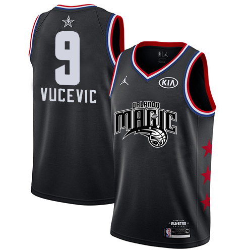 Personalized Magic #9 Nikola Vucevic Black Basketball Jordan Swingman 2019 All-Star Game Jersey