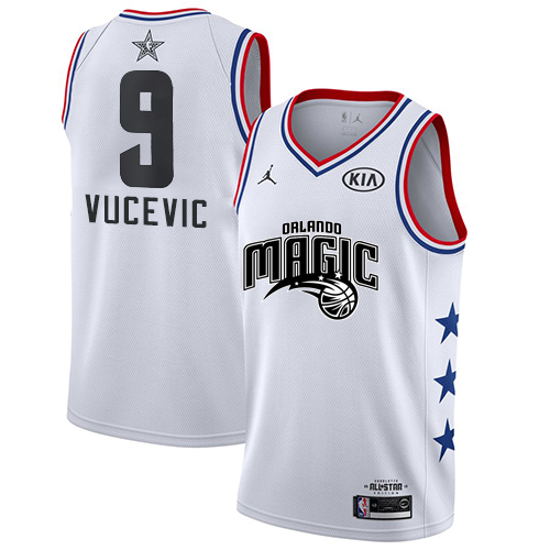 Personalized Magic #9 Nikola Vucevic White Basketball Jordan Swingman 2019 All-Star Game Jersey