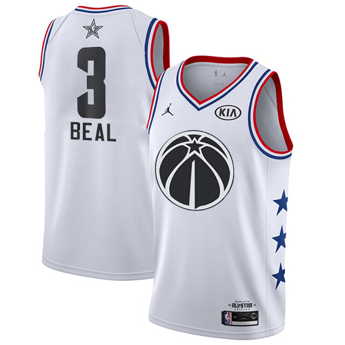 Personalized Wizards #3 Bradley Beal White Basketball Jordan Swingman 2019 All-Star Game Jersey