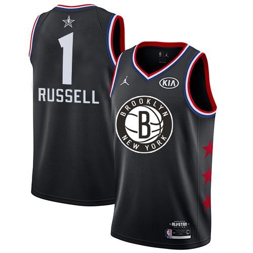 Personalized Nets #1 D’Angelo Russell Black Basketball Jordan Swingman 2019 All-Star Game Jersey