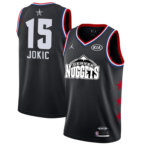 Personalized Nuggets #15 Nikola Jokic Black Basketball Jordan Swingman 2019 All-Star Game Jersey
