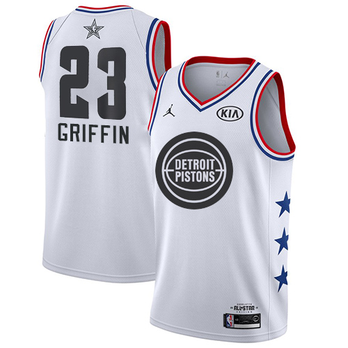 Personalized Pistons #23 Blake Griffin White Basketball Jordan Swingman 2019 All-Star Game Jersey