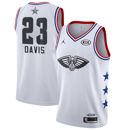 Personalized Pelicans #23 Anthony Davis White Basketball Jordan Swingman 2019 All-Star Game Jersey