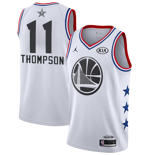 Personalized Warriors #11 Klay Thompson White Basketball Jordan Swingman 2019 All-Star Game Jersey