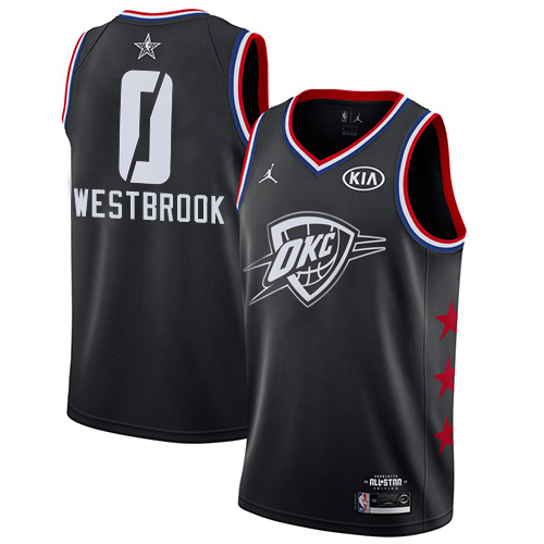 Personalized Thunder #0 Russell Westbrook Black Basketball Jordan Swingman 2019 All-Star Game Jersey
