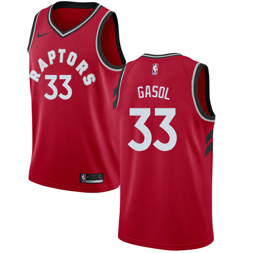 Personalized Raptors #33 Marc Gasol Red Basketball Swingman Icon Edition Jersey