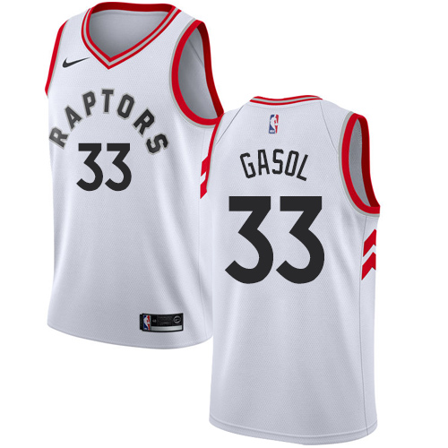 Personalized Raptors #33 Marc Gasol White Basketball Swingman Association Edition Jersey