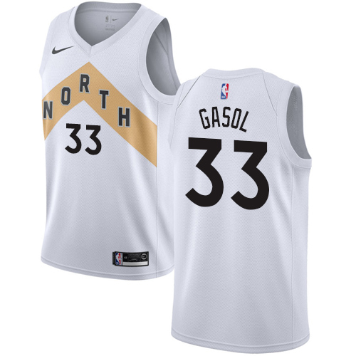 Personalized Raptors #33 Marc Gasol White Basketball Swingman City Edition 2018 19 Jersey