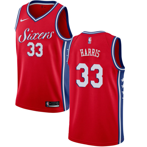 Personalized 76ers #33 Tobias Harris Red Basketball Swingman Statement Edition Jersey