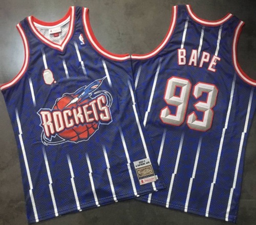 Personalized A Bathing Ape Rockets #93 Bape Navy Stitched Basketball Jersey