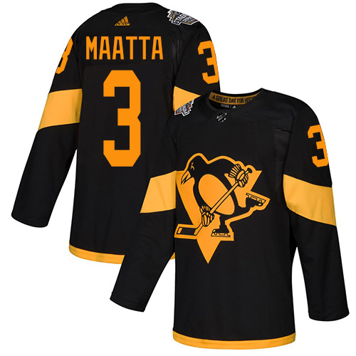 Personalized Women’s Penguins #3 Olli Maatta Black Authentic 2019 Stadium Series Women’s Stitched Hockey Jersey