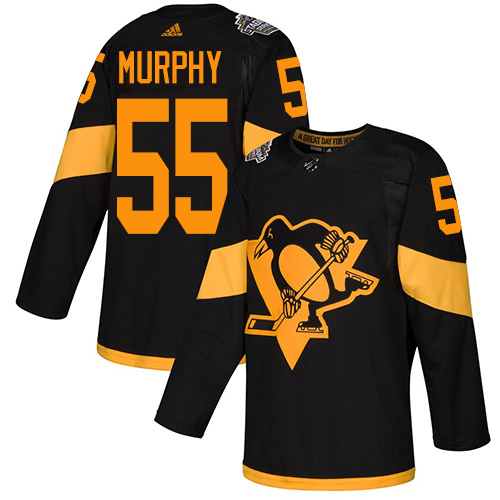 Personalized Penguins #55 Larry Murphy Black Authentic 2019 Stadium Series Stitched Hockey Jersey