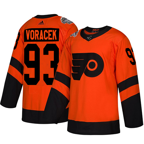 Personalized Flyers #93 Jakub Voracek Orange Authentic 2019 Stadium Series Stitched Hockey Jersey