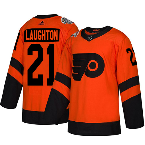 Personalized Flyers #21 Scott Laughton Orange Authentic 2019 Stadium Series Stitched Hockey Jersey