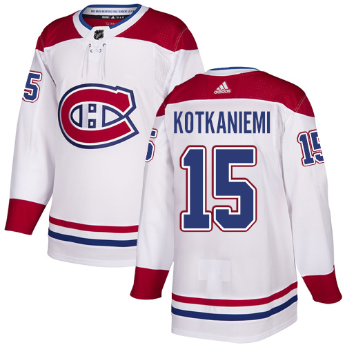 Personalized Montreal Canadiens #15 Jesperi Kotkaniemi White Away Authentic NHL Jersey