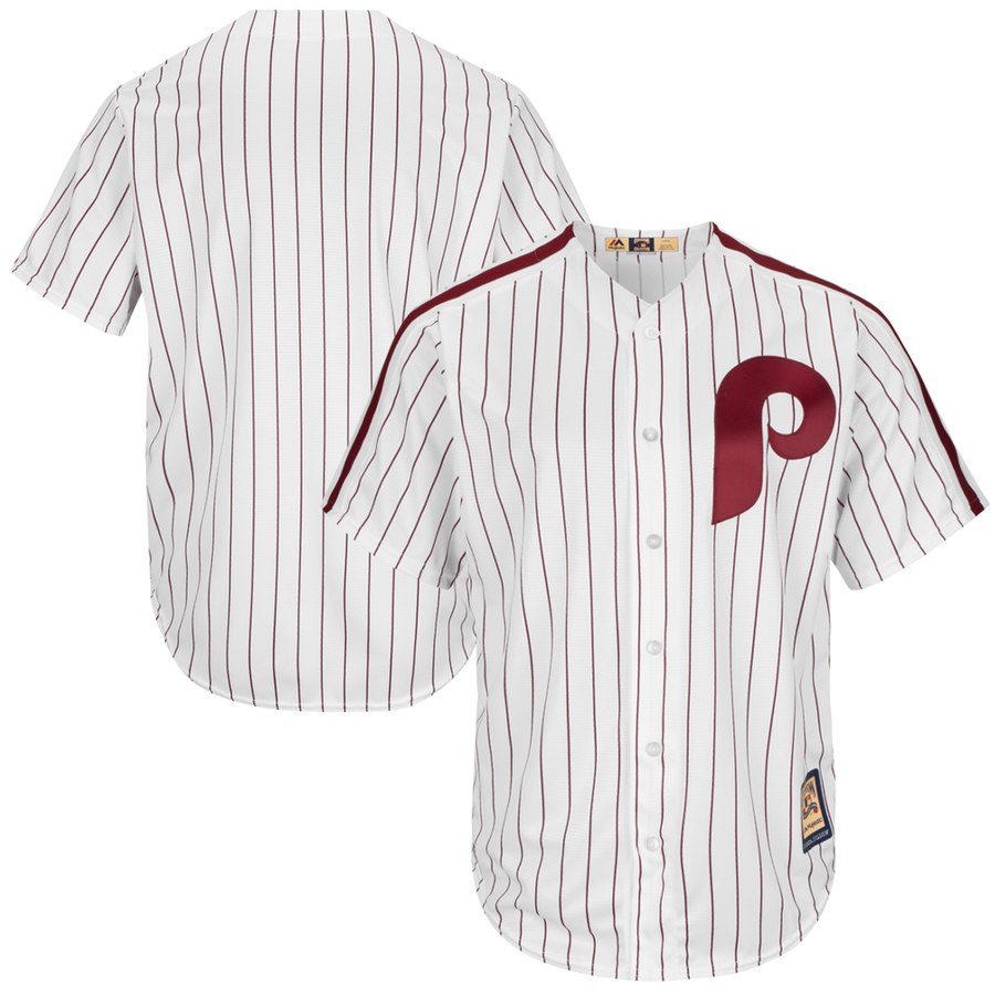 Personalized Custom Philadelphia Phillies White Cooperstown Cool base Jersey