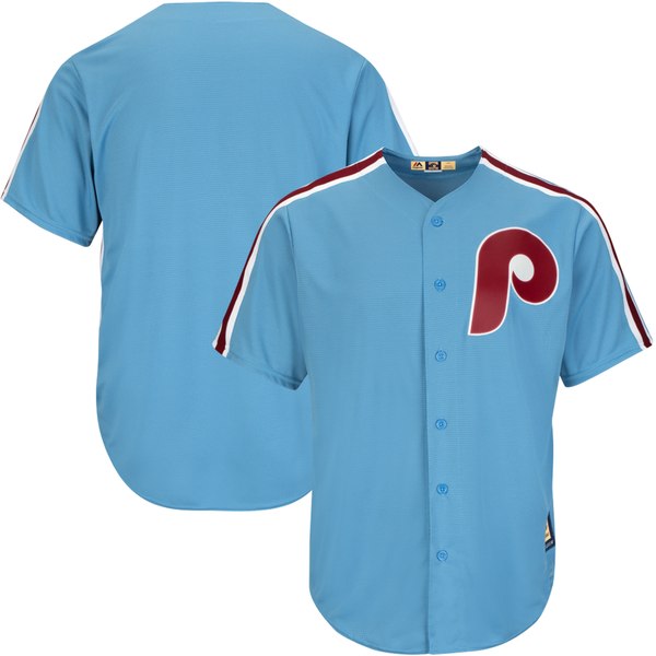 Personalized Custom Philadelphia Phillies Light Blue Cooperstown Cool base Jersey
