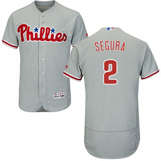 Personalized Men’s Philadelphia Phillies #2 Jean Segura Gray Flex Base Jersey