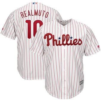 Personalized Men’s Philadelphia Phillies #10 JT Realmuto White Home Cool Base Jersey