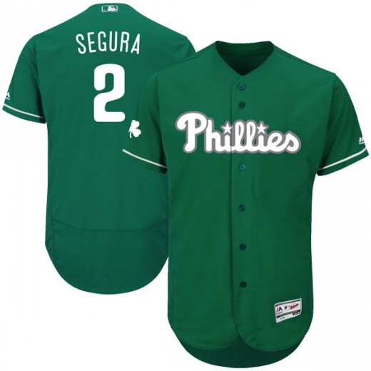 Personalized Men’s Philadelphia Phillies #2 Jean Segura Green Flex Base Celtic Collection Jersey