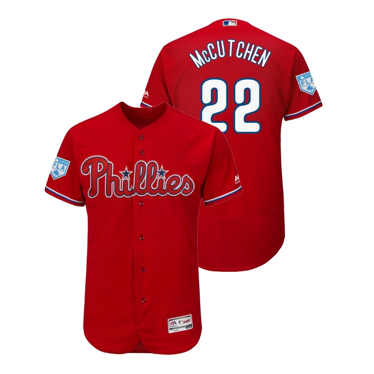 Personalized 2019 Spring Training Philadelphia Phillies #22 Andrew McCutchen Scarlet Flex Base Jersey