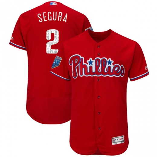 Personalized Men’s Philadelphia Phillies #2 Jean Segura Scarlet Flex Base 2018 Spring Training Jersey
