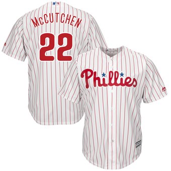 Personalized Men’s Philadelphia Phillies #22 Andrew McCutchen Majestic White Scarlet Cool Base Jersey