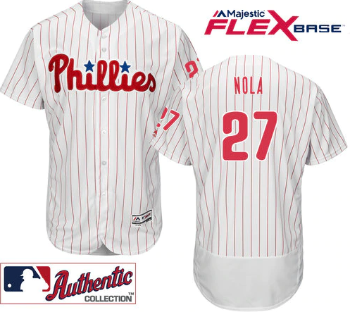 Personalized Men’s Philadelphia Phillies #27 Aaron Nola White Flexbase MLB Jersey