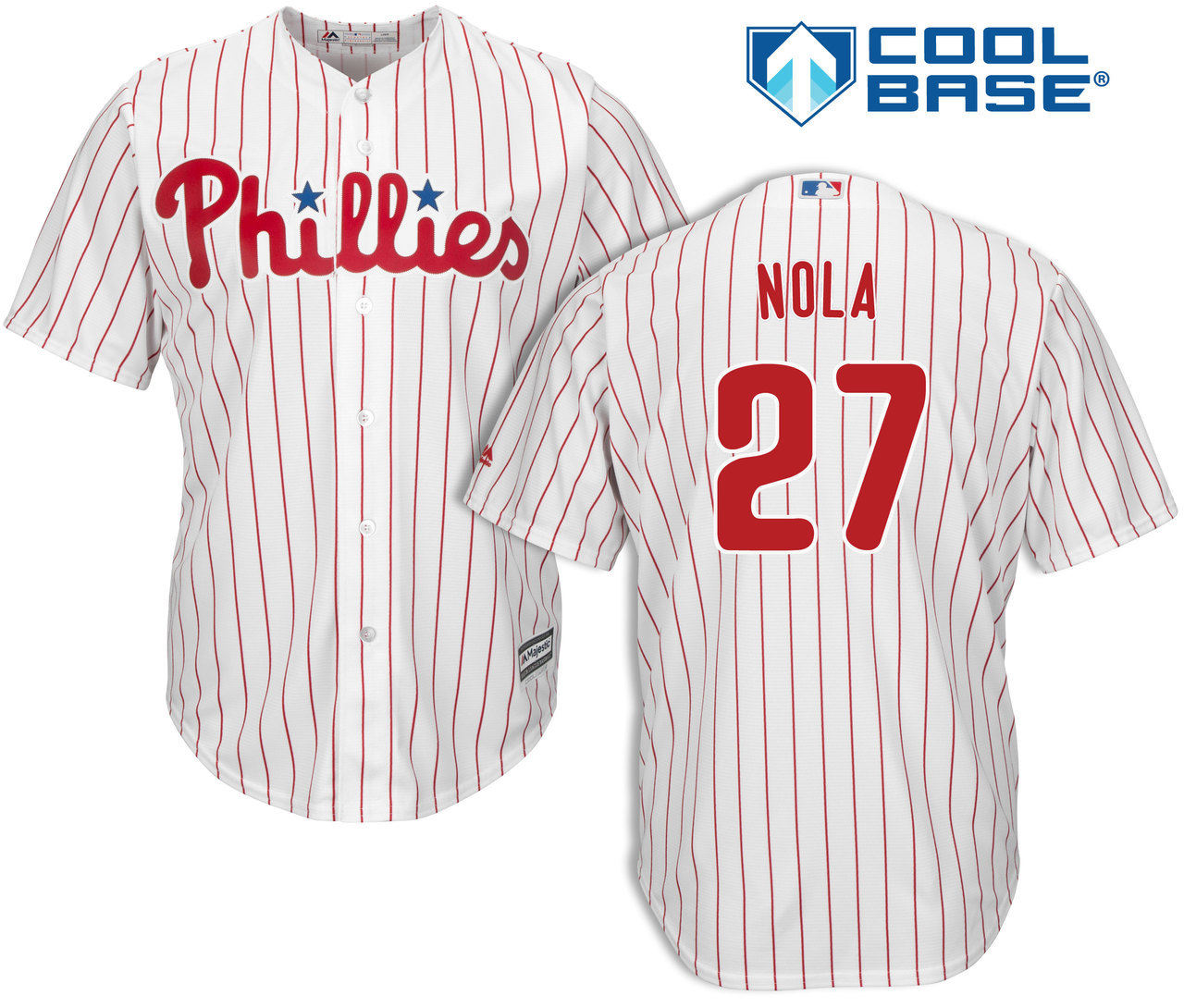 Personalized Youth Philadelphia Phillies #27 Aaron Nola White Cool Base MLB Jersey