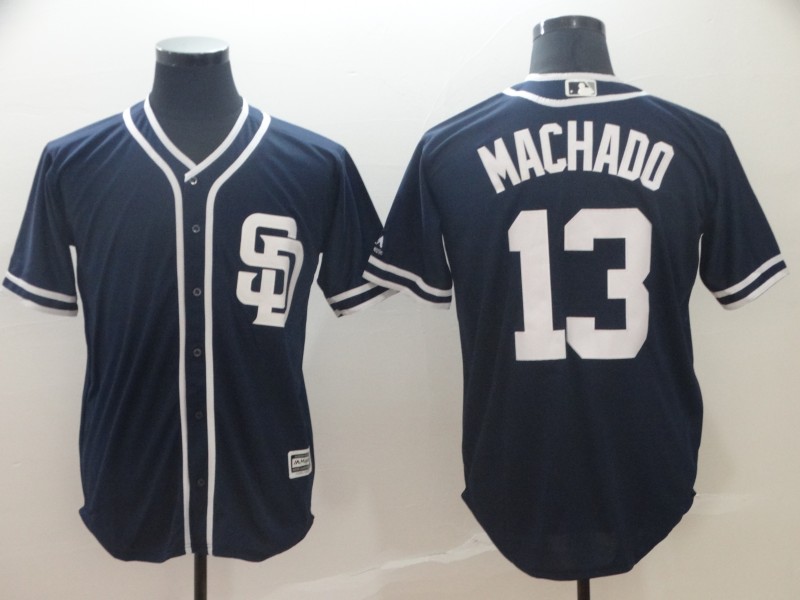 Personalized Padres 13 Manny Machado Navy Cool Base Jersey