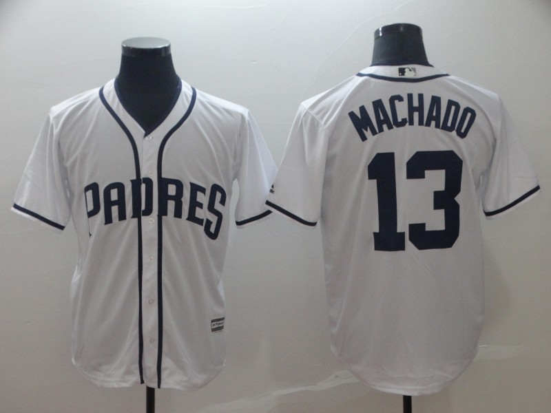 Personalized Padres 13 Manny Machado White Cool Base Jersey