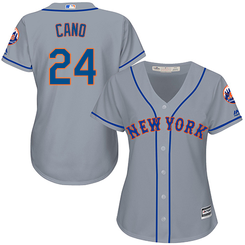 Personalized Women’s Mets #24 Robinson Cano Grey Road Women’s Stitched Baseball Jersey