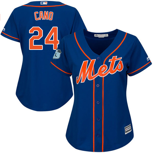Personalized Women’s Mets #24 Robinson Cano Blue Alternate Women’s Stitched Baseball Jersey