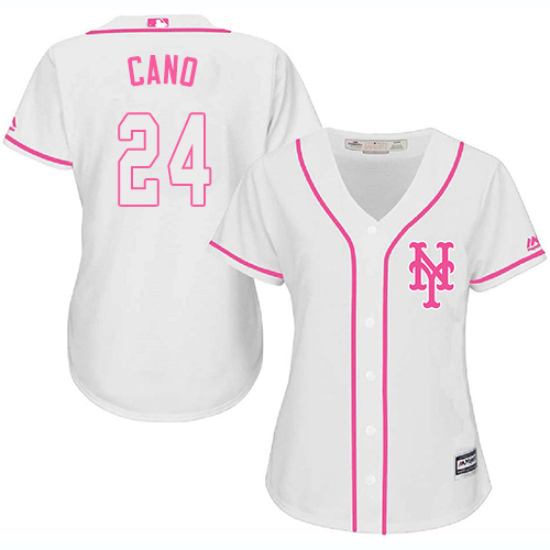 Personalized Women’s Mets #24 Robinson Cano White Pink Fashion Women’s Stitched Baseball Jersey