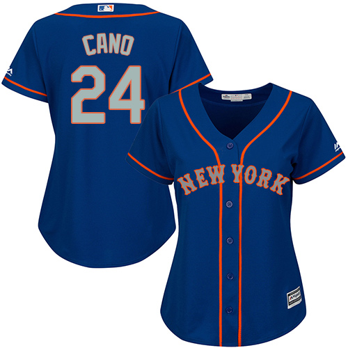 Personalized Women’s Mets #24 Robinson Cano Blue(Grey NO.) Alternate Women’s Stitched Baseball Jersey