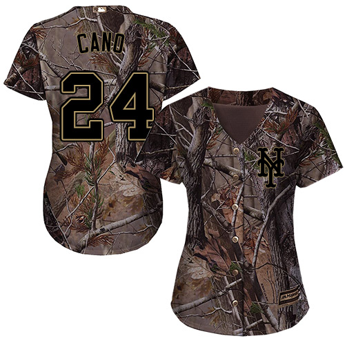 Personalized Women’s Mets #24 Robinson Cano Camo Realtree Collection Cool Base Women’s Stitched Baseball Jersey