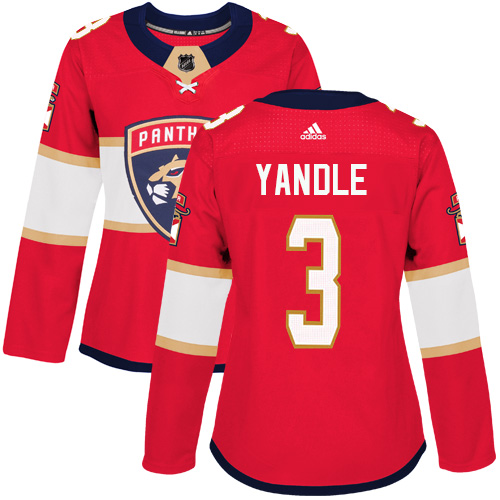 Personalized Women’s Panthers #3 Keith Yandle Red Home Authentic Women’s Stitched Hockey Jersey