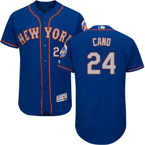 Personalized Mets #24 Robinson Cano Blue(Grey NO.) Flexbase Authentic Collection Stitched Baseball Jersey