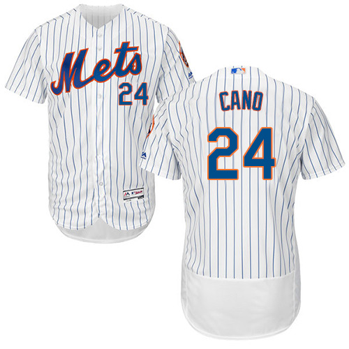 Personalized Mets #24 Robinson Cano White(Blue Strip) Flexbase Authentic Collection Stitched Baseball Jersey