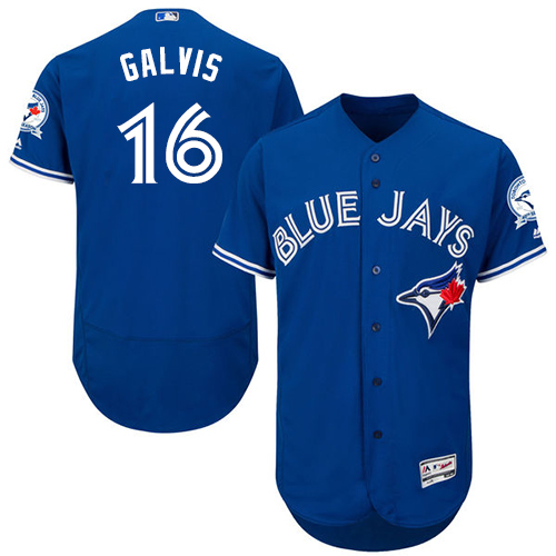 Personalized Blue Jays #16 Freddy Galvis Blue Flexbase Authentic Collection Stitched Baseball Jersey