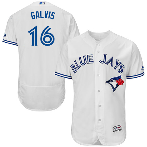 Personalized Blue Jays #16 Freddy Galvis White Flexbase Authentic Collection Stitched Baseball Jersey